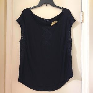 American Eagle Outfitters Black Lace Shirt